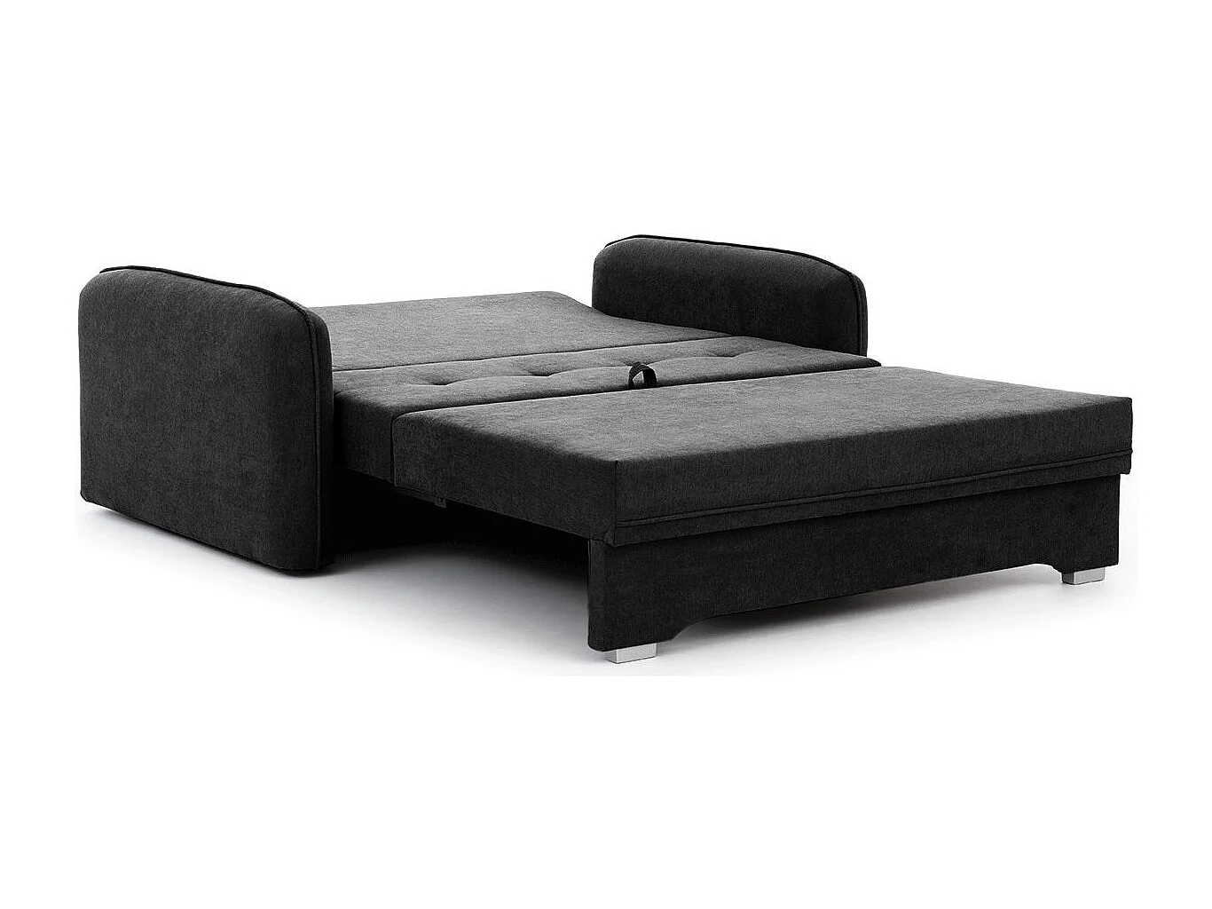 Petit canapé convertible original tissu noir Lany 155cm