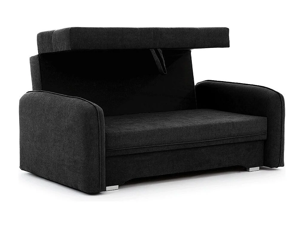 Petit canapé convertible original tissu noir Lany 155cm