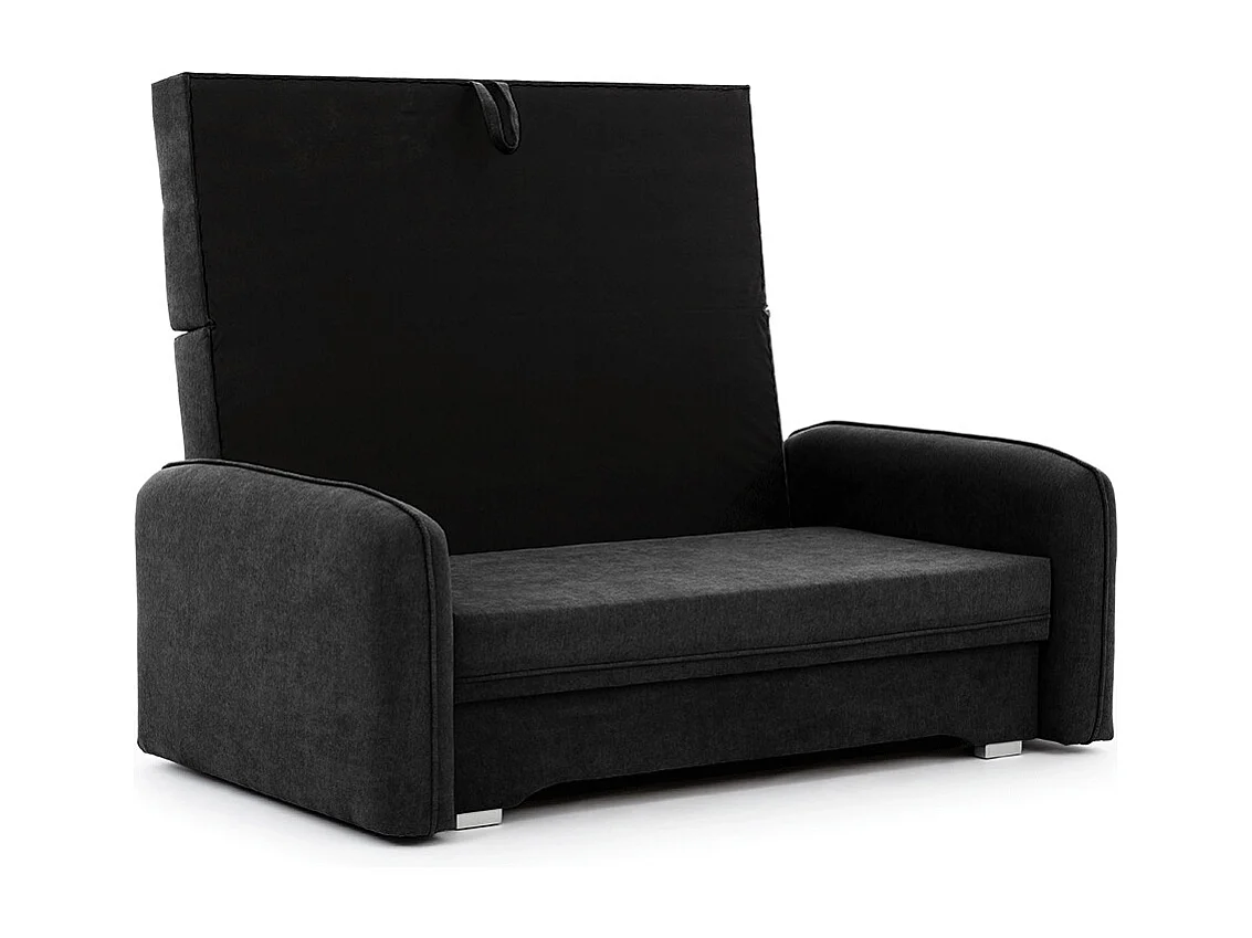 Petit canapé convertible original tissu noir Lany 155cm