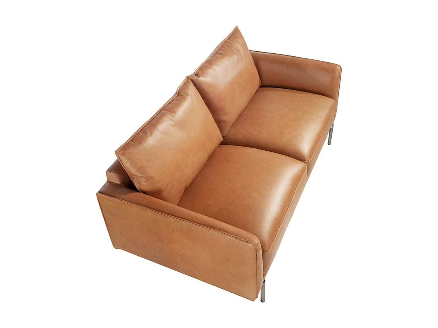 Hoogwaardige 2-zits leren bank Loma 164 cm-Kleur Antraciet Piel-leer