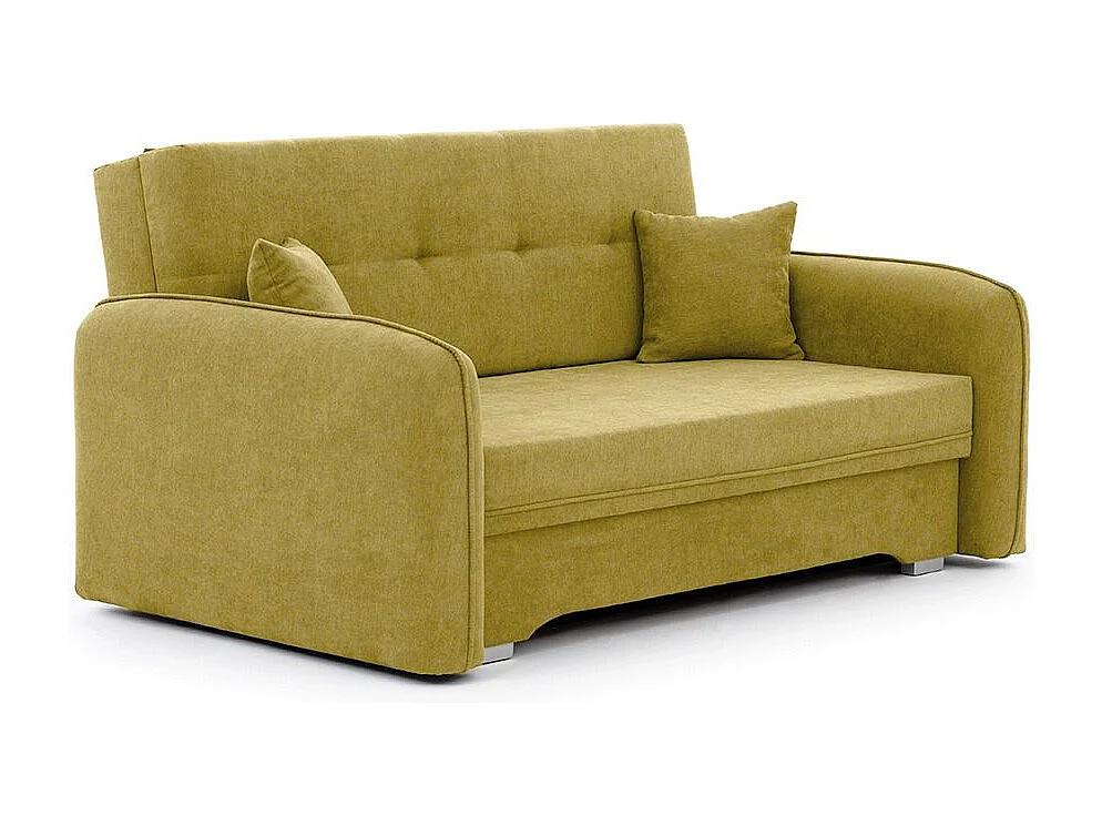 Petit canapé convertible original tissu vert pistache Lany 155cm