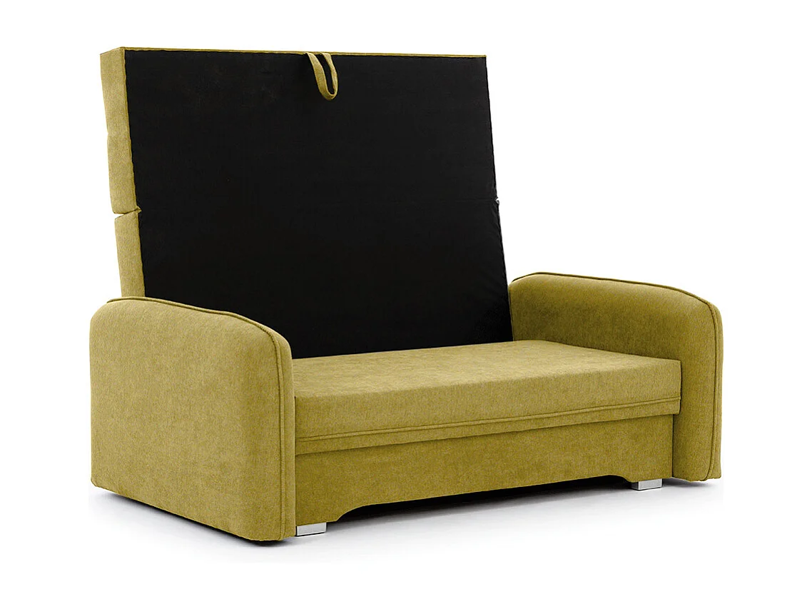 Petit canapé convertible original tissu vert pistache Lany 155cm