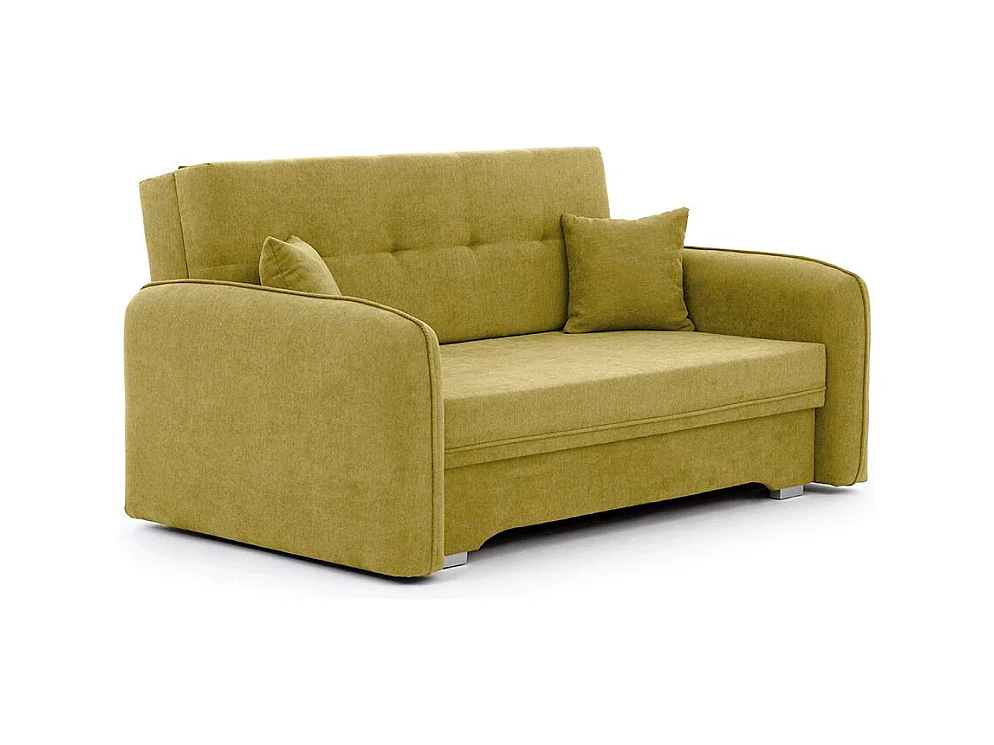 Petit canapé convertible original tissu vert pistache Lany 155cm