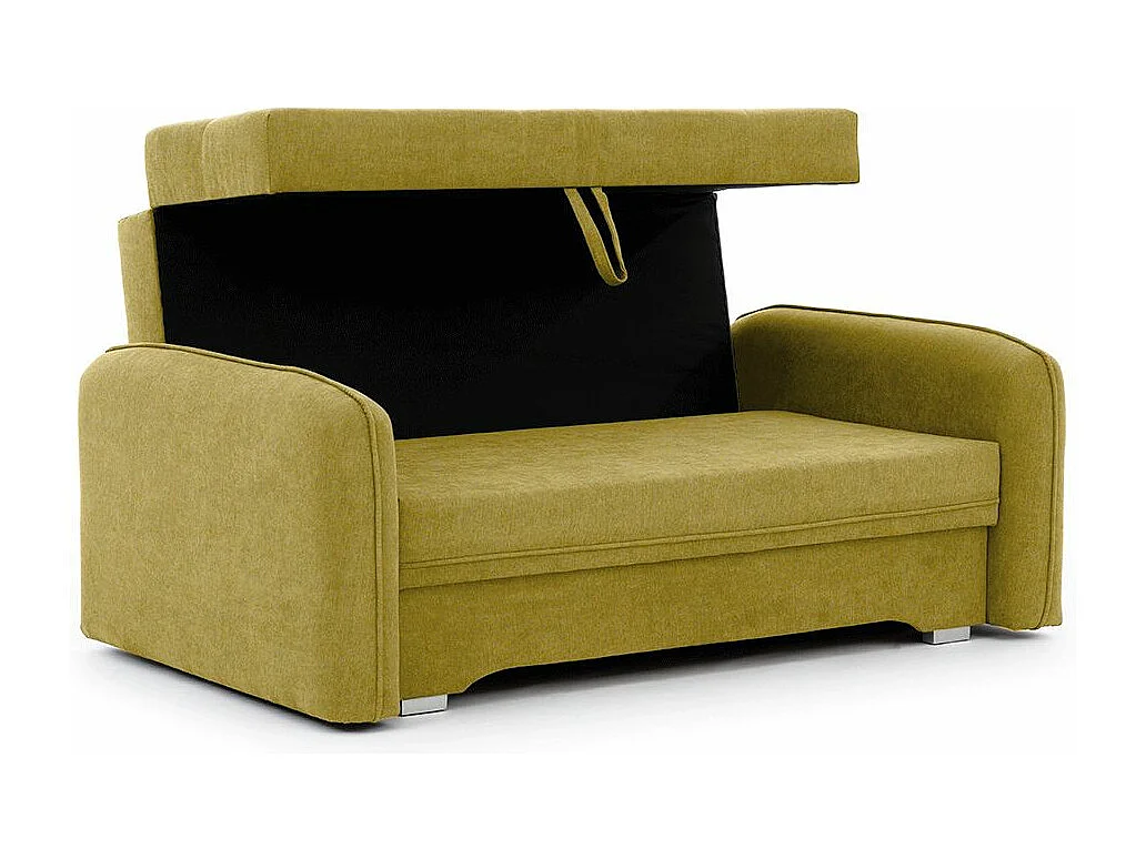 Petit canapé convertible original tissu vert pistache Lany 155cm