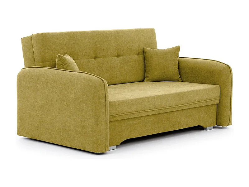 Petit canapé convertible original tissu vert pistache Lany 155cm