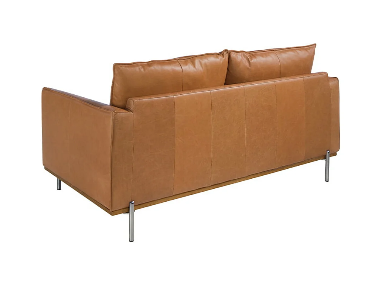 Canapé cuir 2 places Loma 164cm-Couleur Cuir Piel burdeos