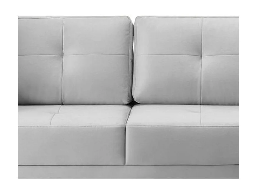 Canapé angle réversible Scandinave tissu gris souris et pieds bois clair Kindo 240cm