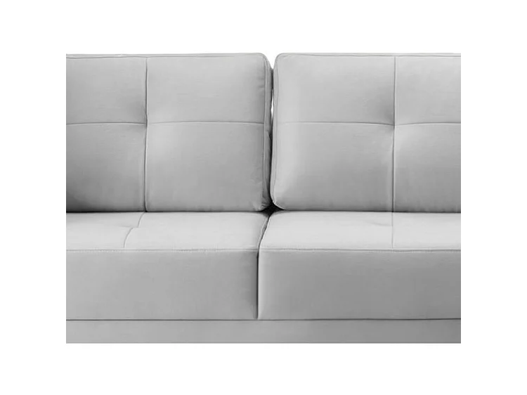 Canapé d’angle réversible convertible KINDO en tissu avec pieds en bois clair – 240cm-Gris souris