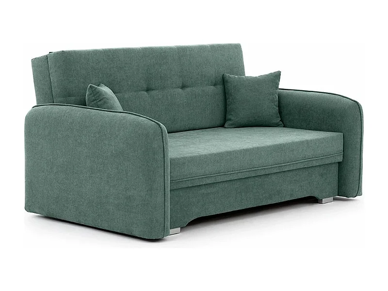 Petit canapé convertible original tissu vert émeraude Lany 155cm