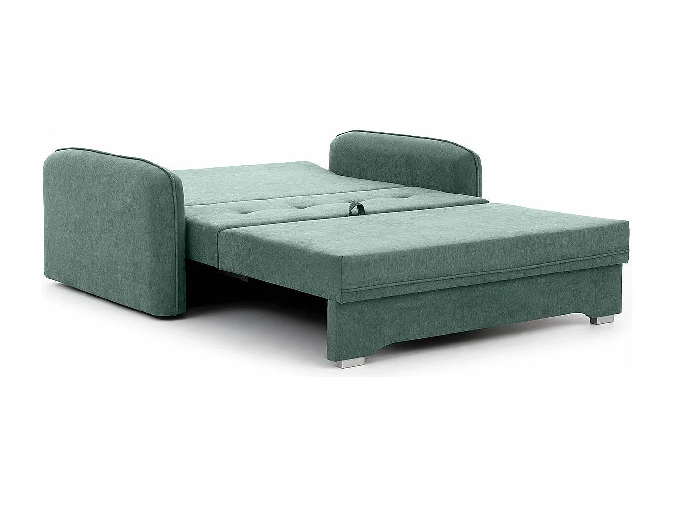 Petit canapé convertible original tissu vert émeraude Lany 155cm