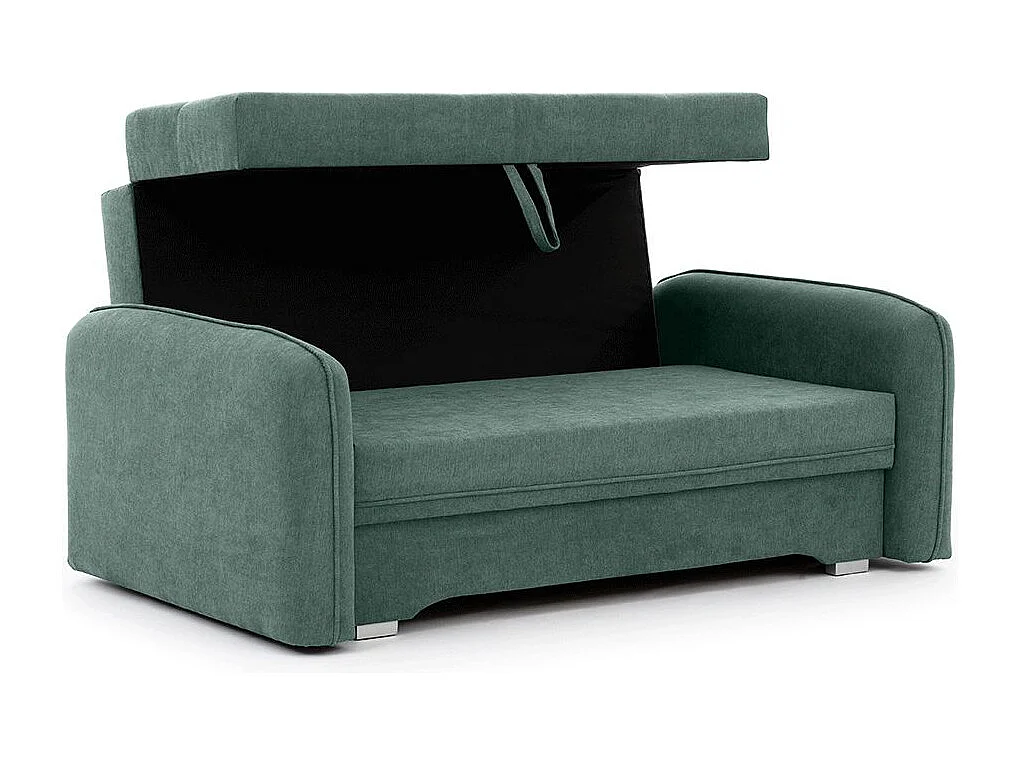 Petit canapé convertible original tissu vert émeraude Lany 155cm
