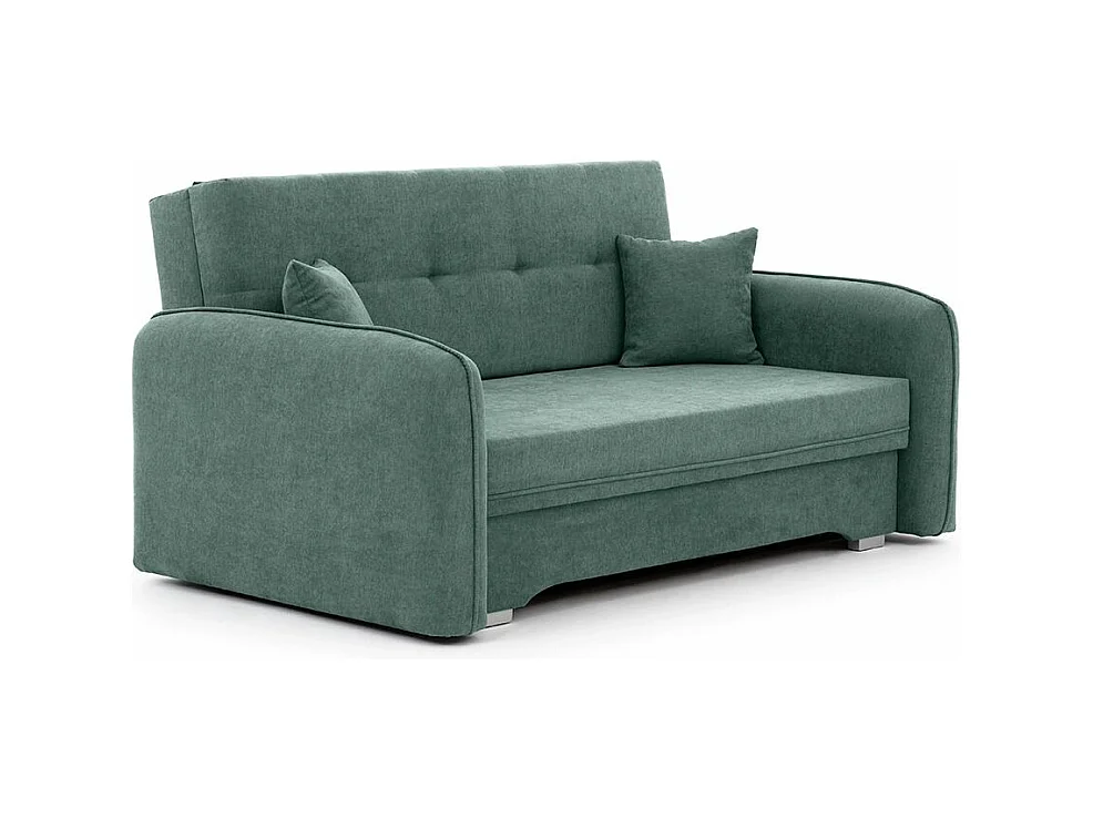 Petit canapé convertible original tissu vert émeraude Lany 155cm