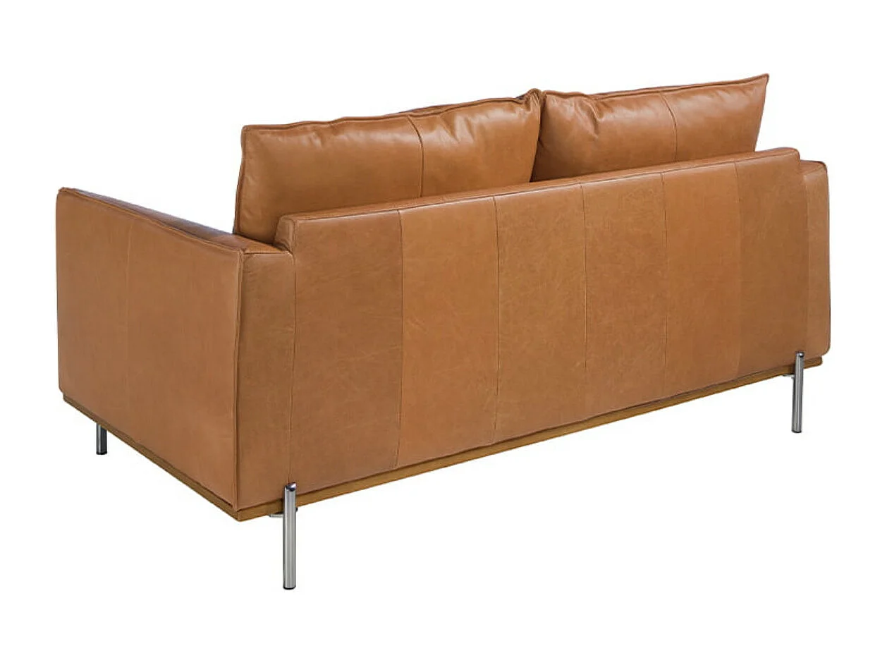 Canapé cuir 2 places Loma 164cm-Couleur Cuir Piel mostaza