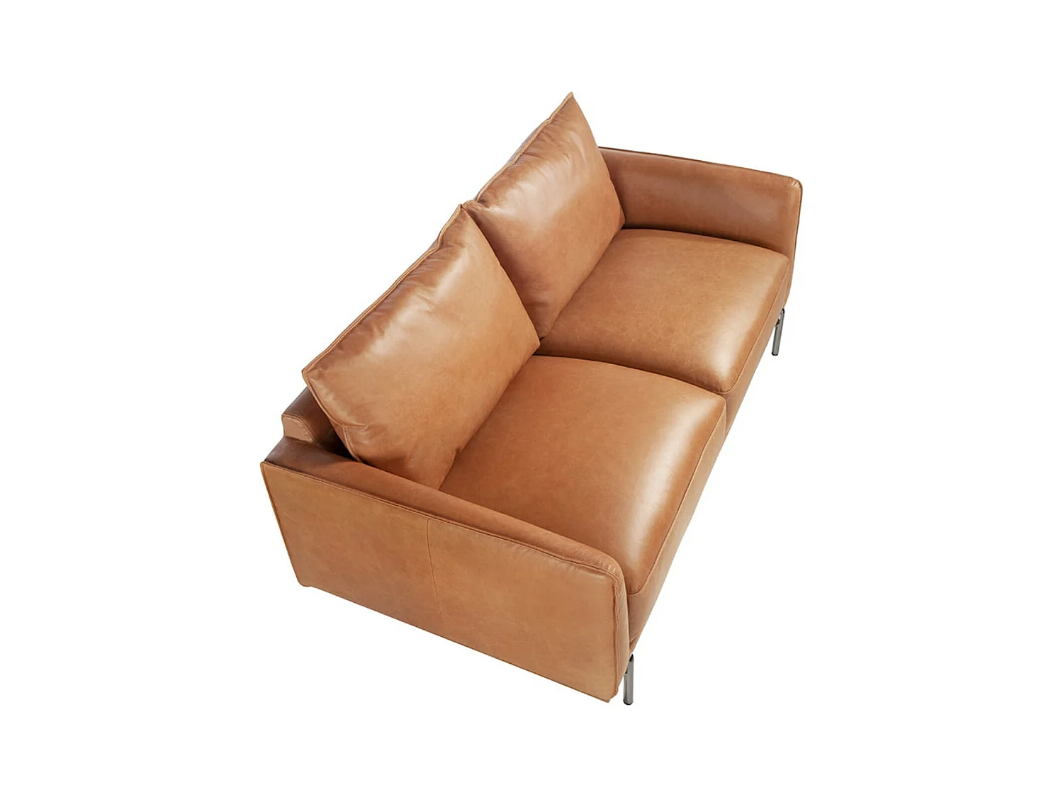 Canapé cuir 2 places Loma 164cm-Couleur Cuir Piel mostaza