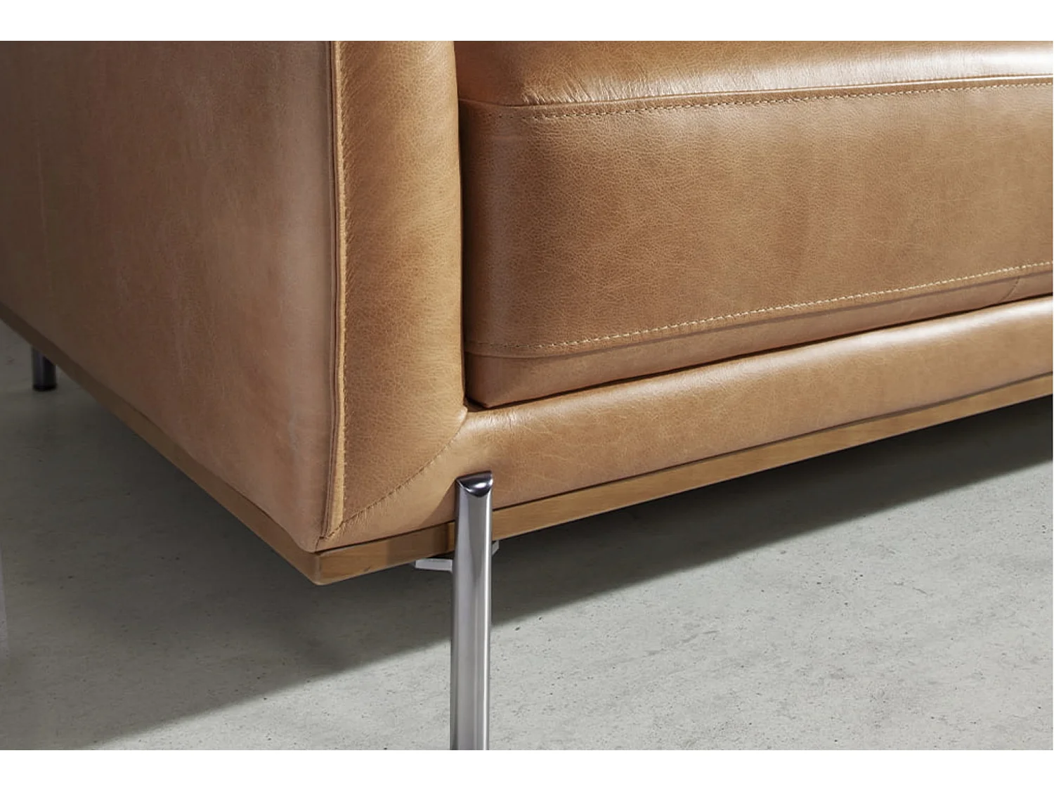 Canapé cuir 2 places Loma 164cm-Couleur Cuir Piel perla