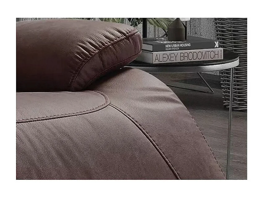 Canapé 2 places fixe microfibre marron Ducka 154cm