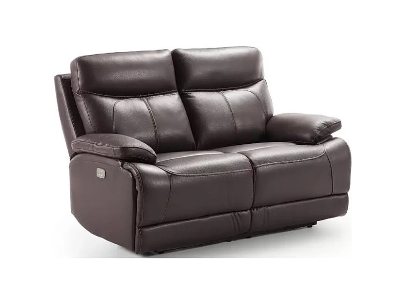 Canapé 2 places fixe microfibre marron Ducka 154cm