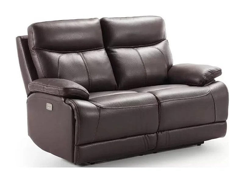 Canapé 2 places fixe microfibre marron Ducka 154cm