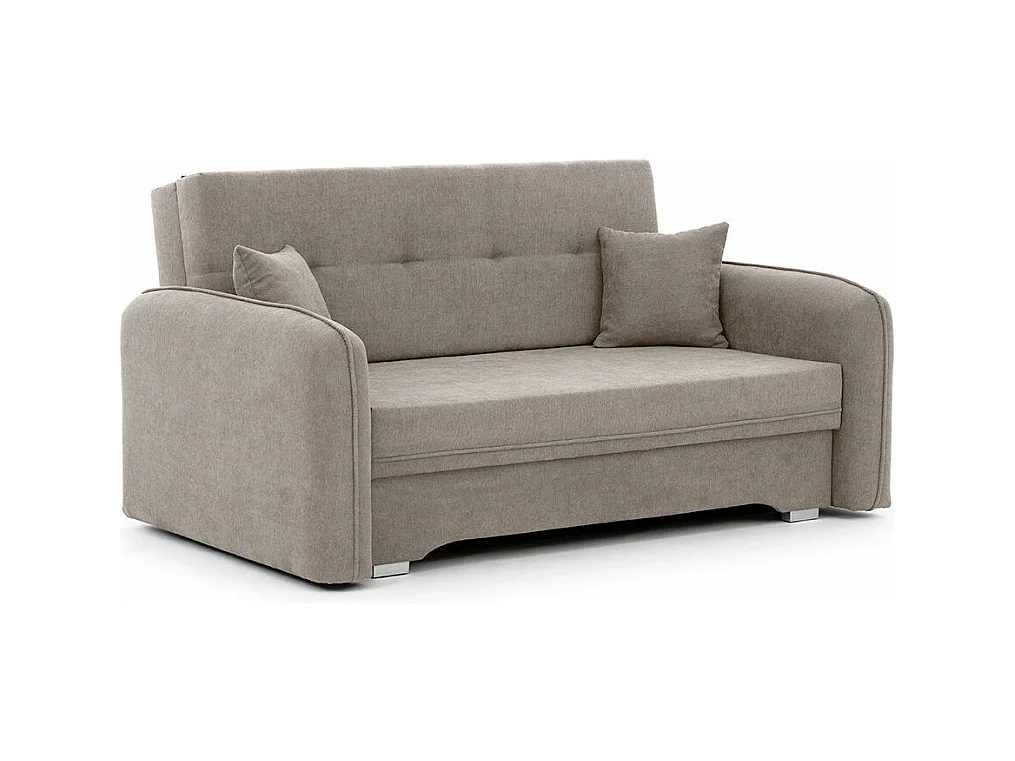 Petit canapé convertible original tissu beige Lany 155cm