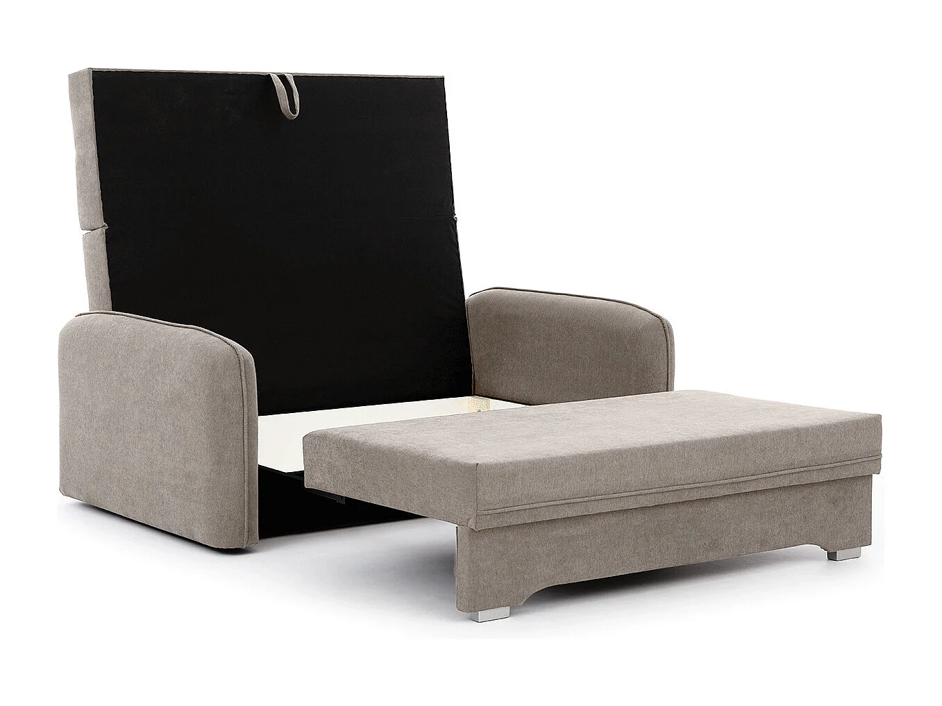 Petit canapé convertible original tissu beige Lany 155cm