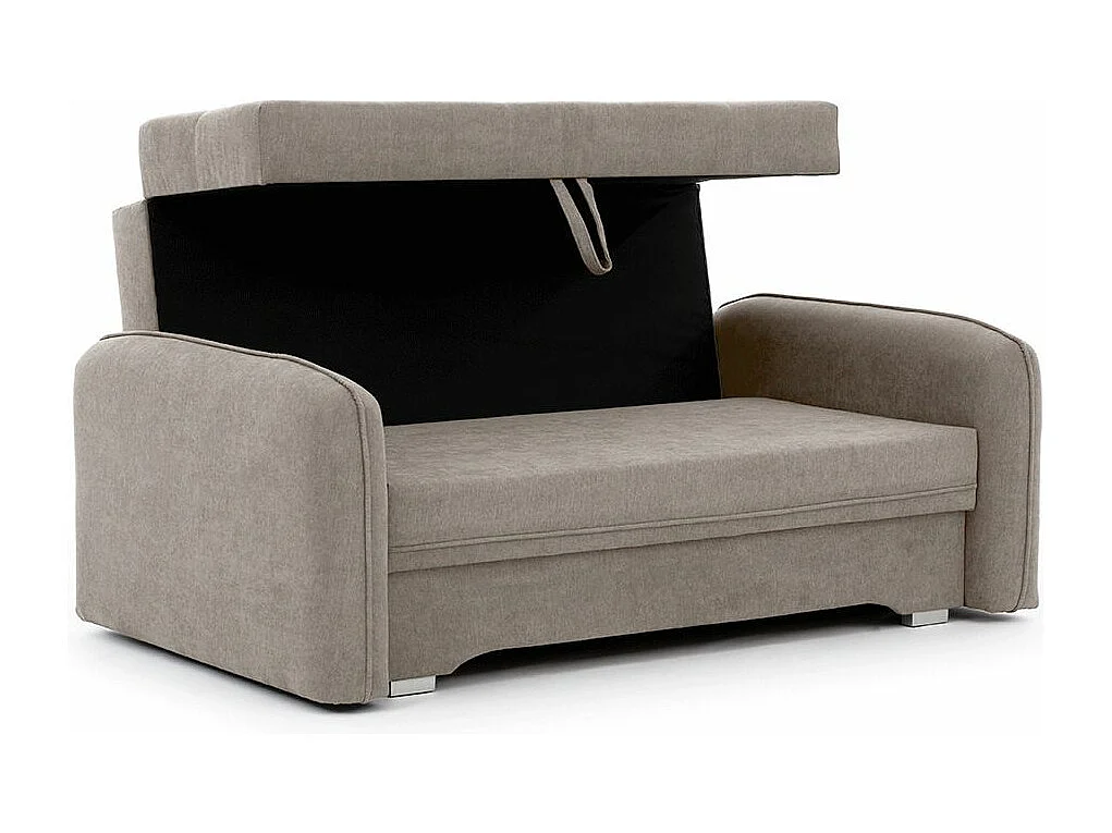 Petit canapé convertible original tissu beige Lany 155cm