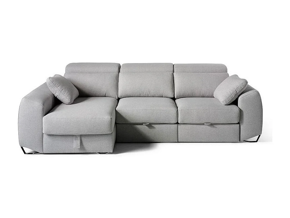 Canapé d'angle droit tissu gris Kaninawa