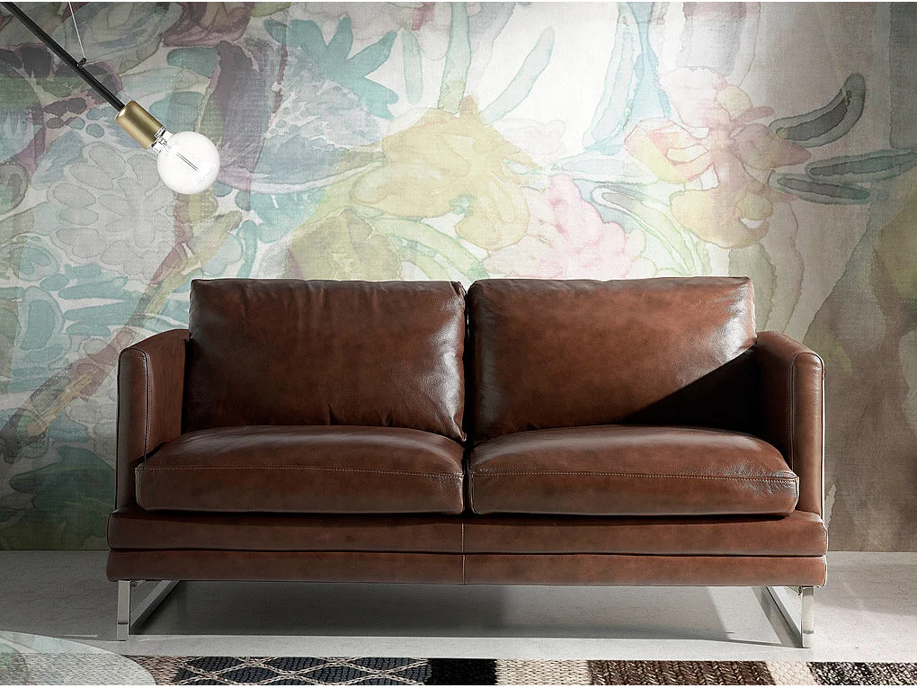 Kora high-end 2-zits leren bank-Kleur Nerts leer