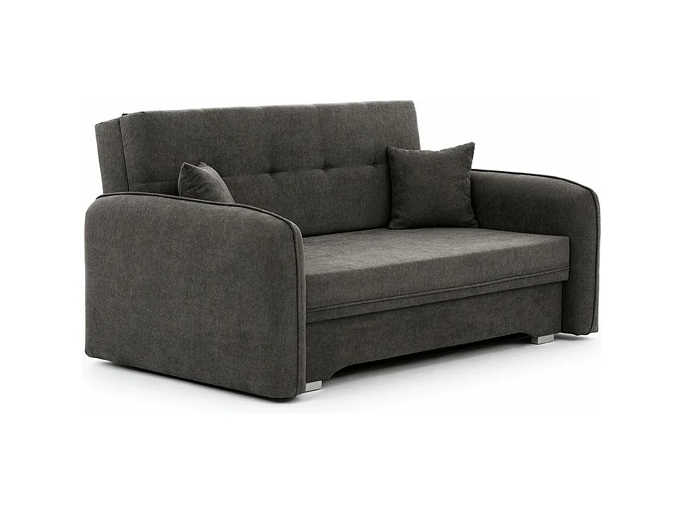 Kleine originele slaapbank antraciet stof Lany 155 cm