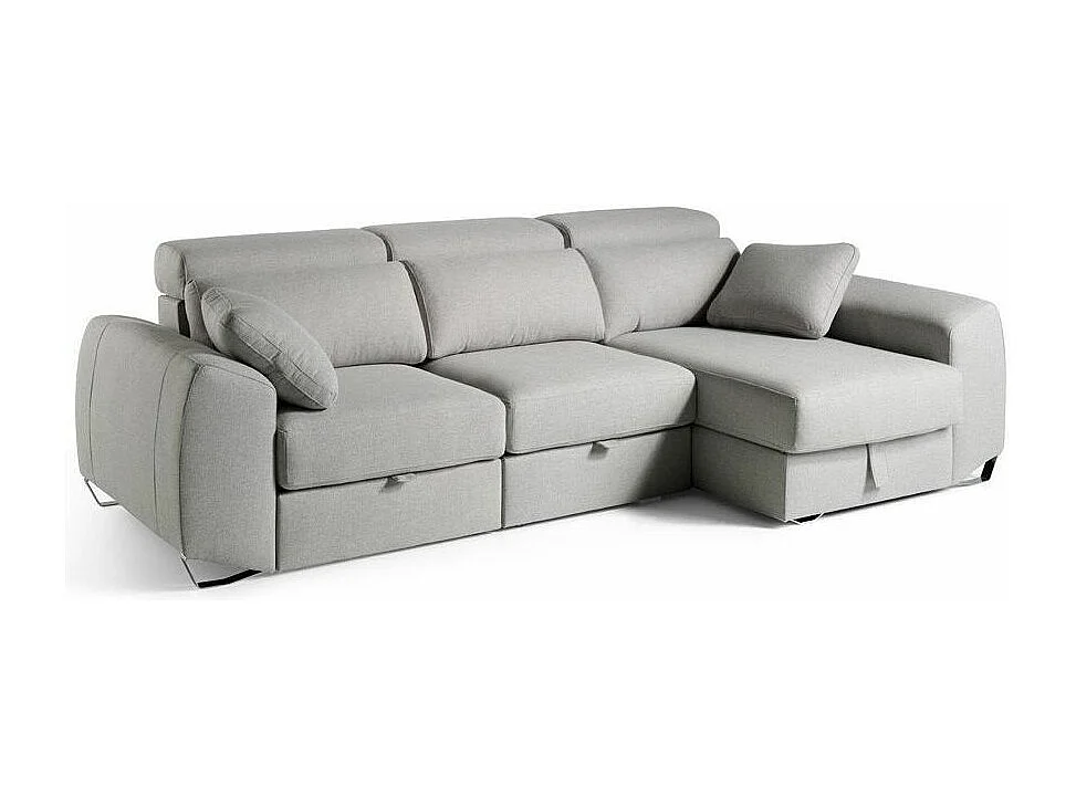 Canapé d'angle gauche tissu gris Kaninawa 2