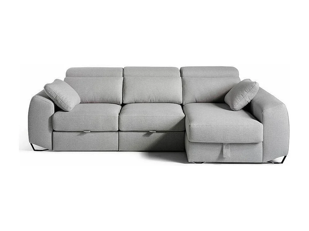 Canapé d'angle gauche tissu gris Kaninawa 2