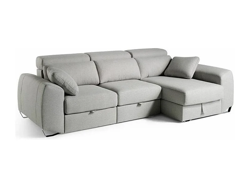 Canapé d'angle gauche tissu gris Kaninawa 2