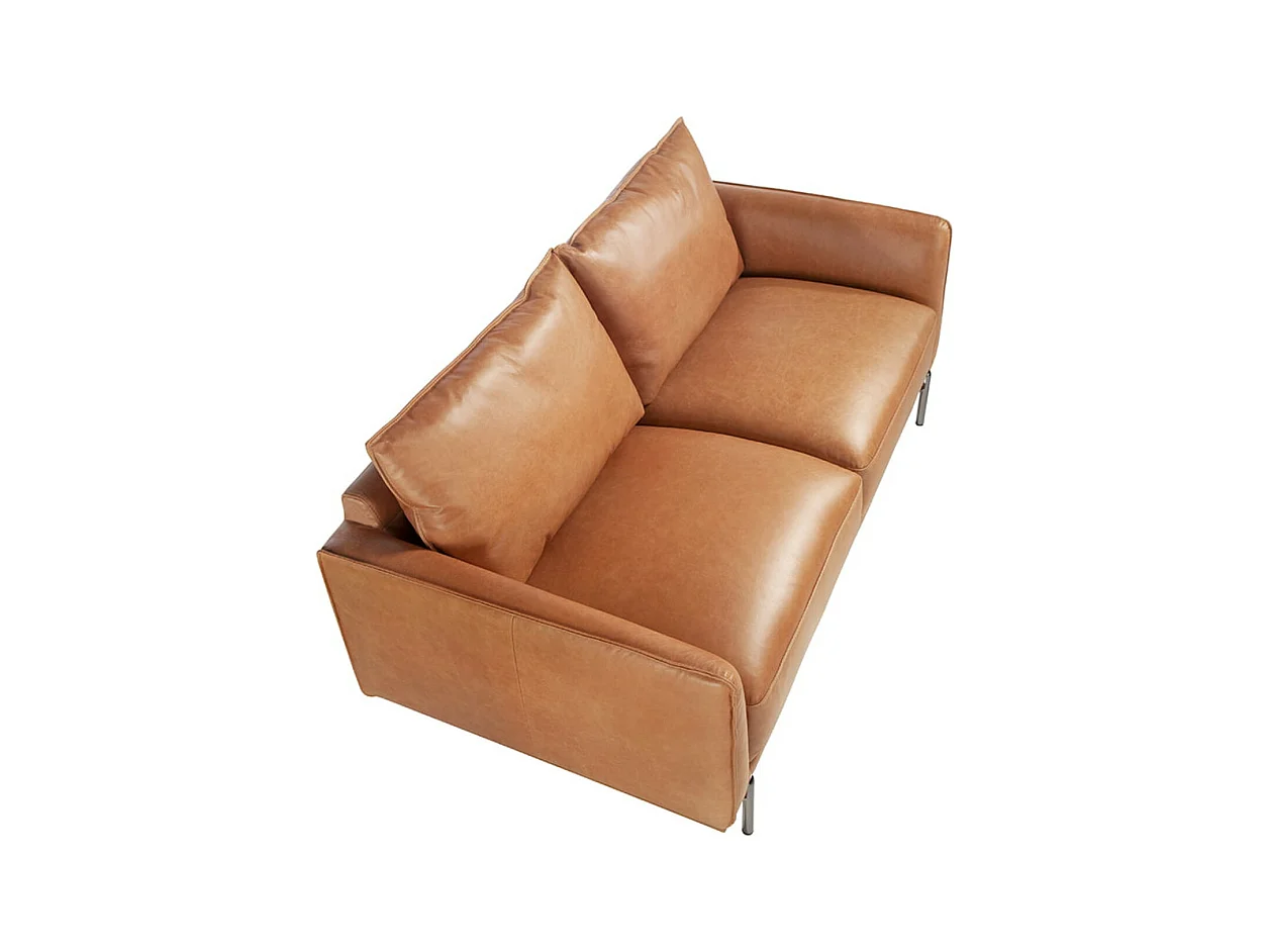 Canapé cuir 2 places Loma 164cm-Couleur Cuir Piel cuero