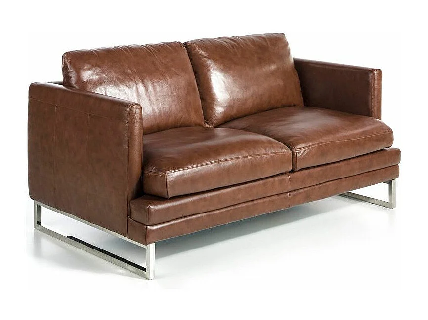 Kora high-end 2-zits leren bank-Kleur Zwart Piel-leer