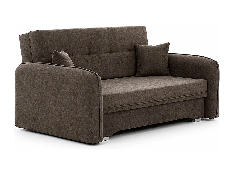 Petit canapé convertible original tissu marron Lany 155cm