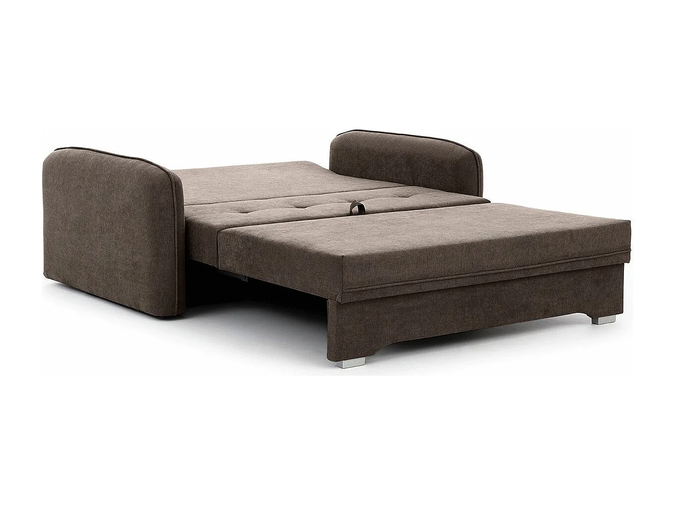 Petit canapé convertible original tissu marron Lany 155cm