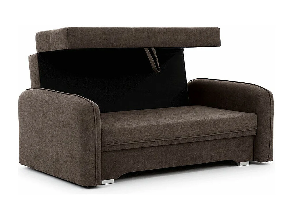 Petit canapé convertible original tissu marron Lany 155cm