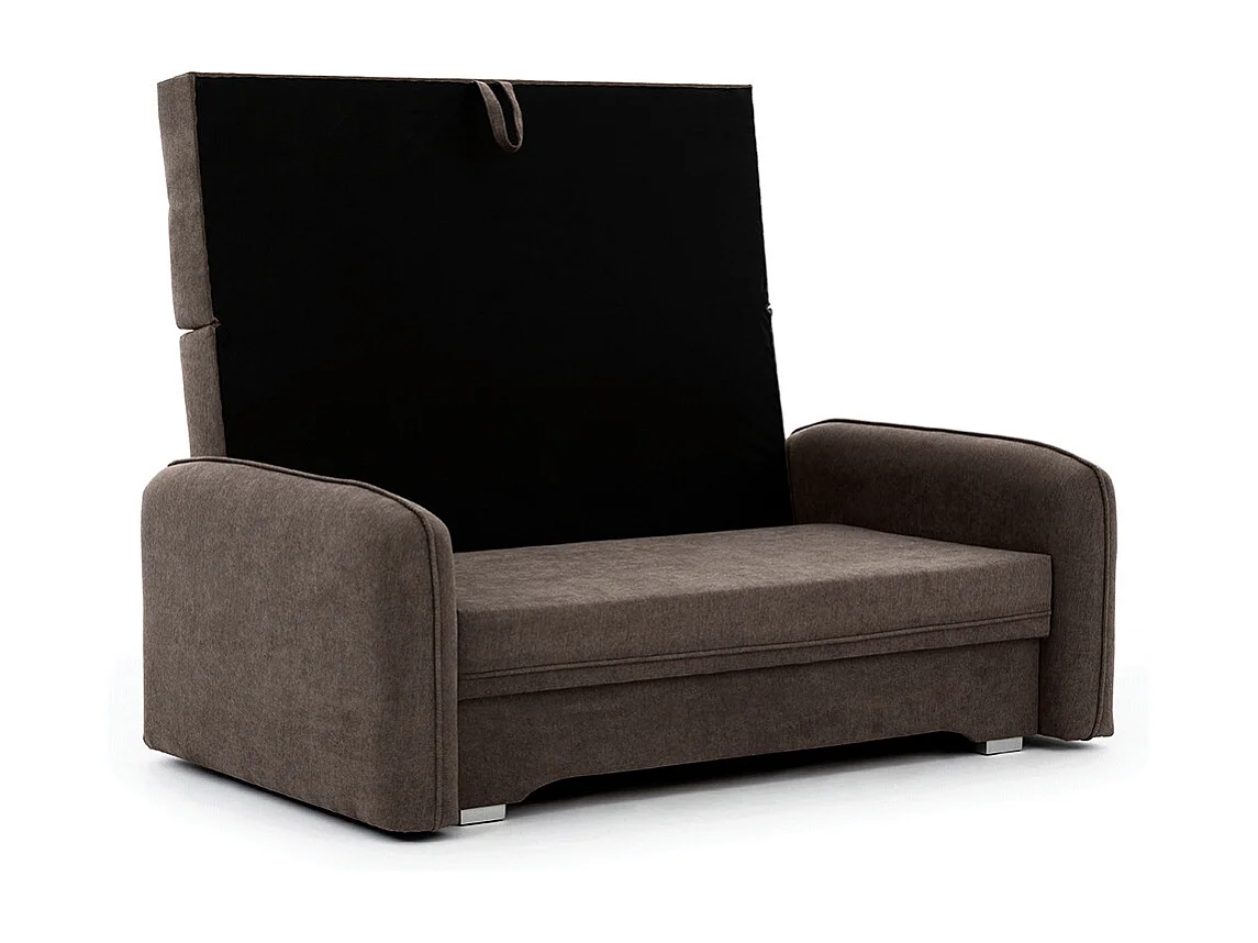 Petit canapé convertible original tissu marron Lany 155cm