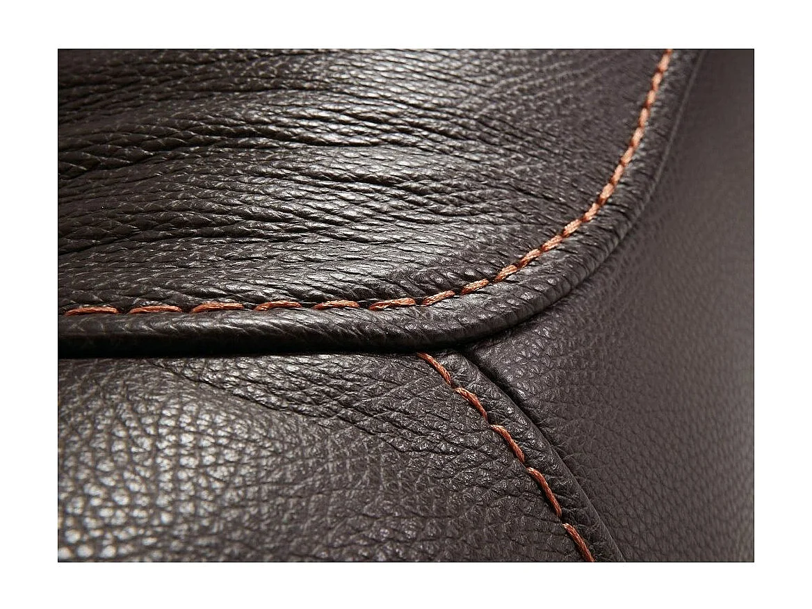 Canapé 2 places fixe cuir marron foncé Ducka 154cm