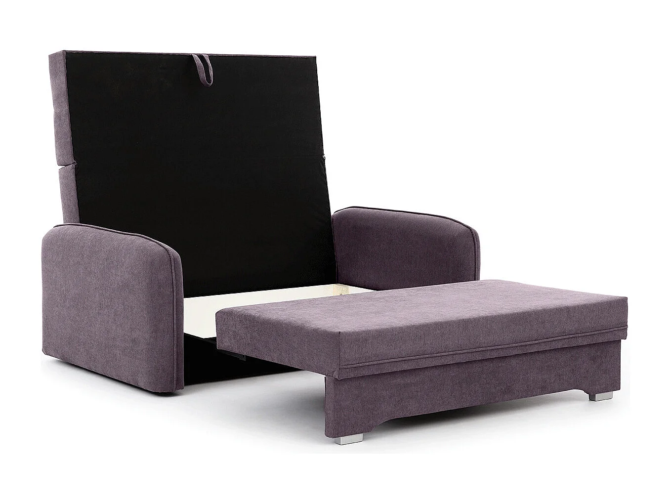 Petit canapé convertible original tissu violet Lany 155cm