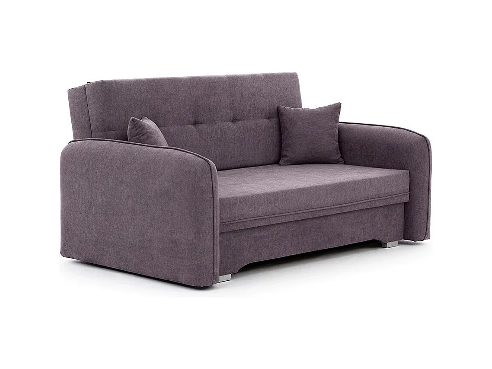 Petit canapé convertible original tissu violet Lany 155cm