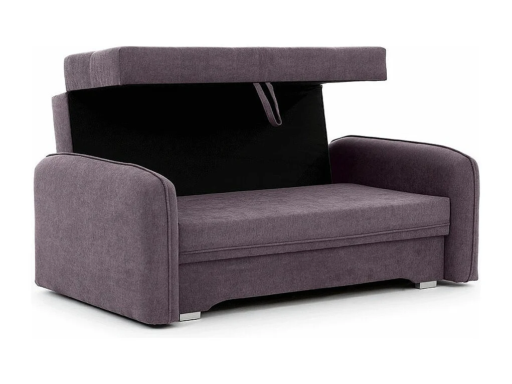 Petit canapé convertible original tissu violet Lany 155cm