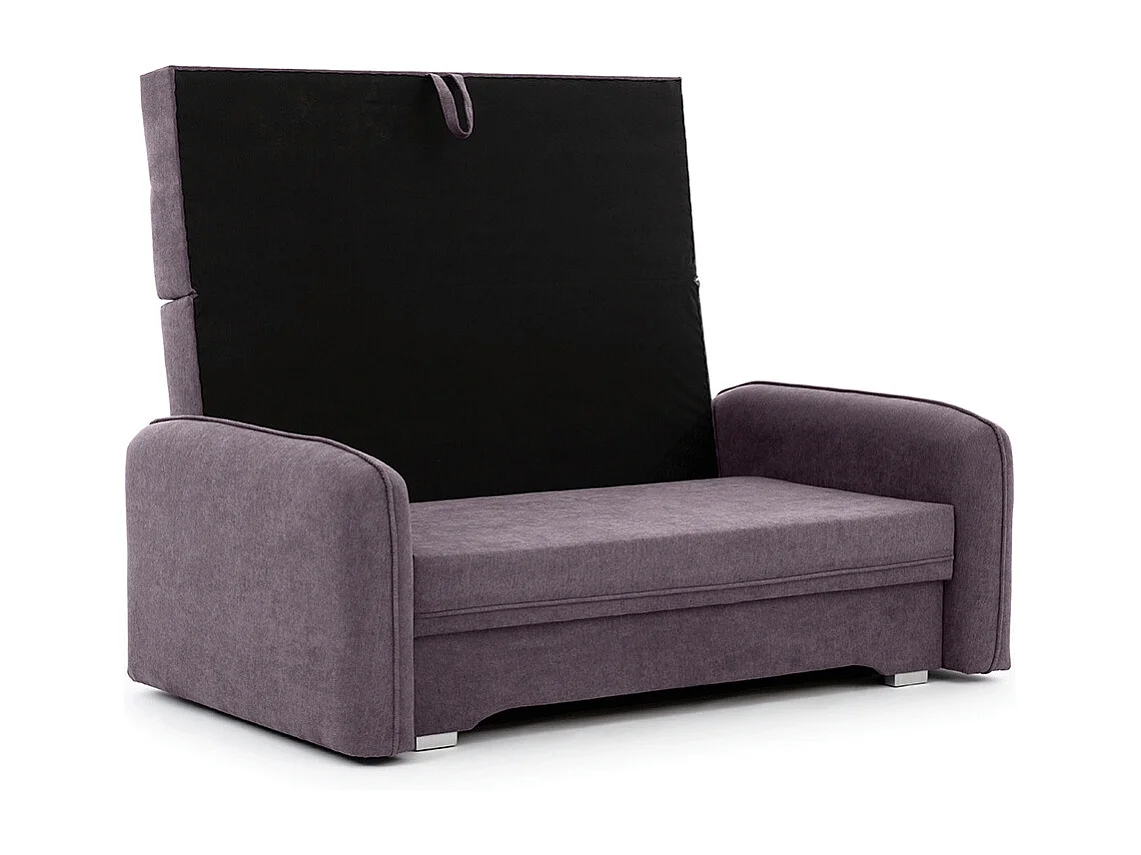 Petit canapé convertible original tissu violet Lany 155cm