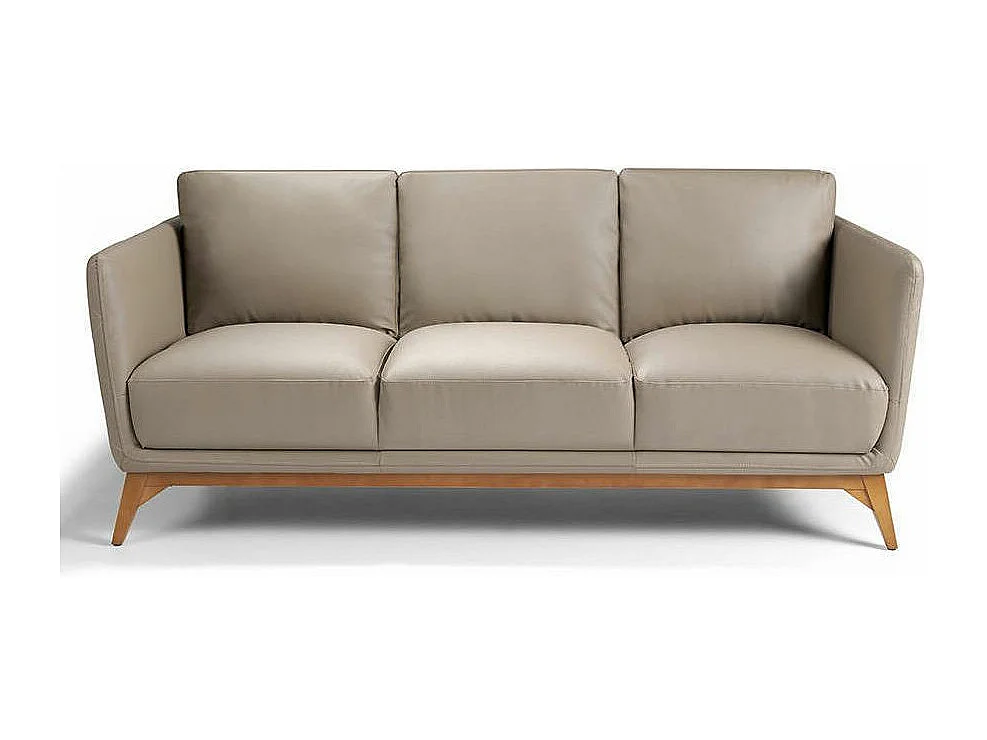 Canapé 3 places contemporain cuir capitonné et bois noyer Kila-Couleur Aqua 90 Noir