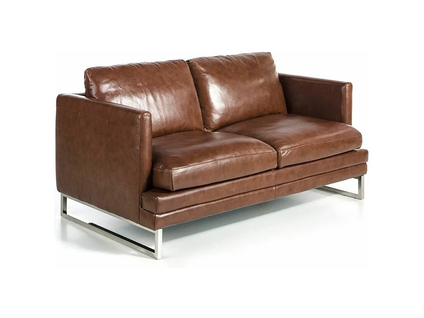 Kora high-end 2-zits leren bank-Kleur Leren Piel mostaza