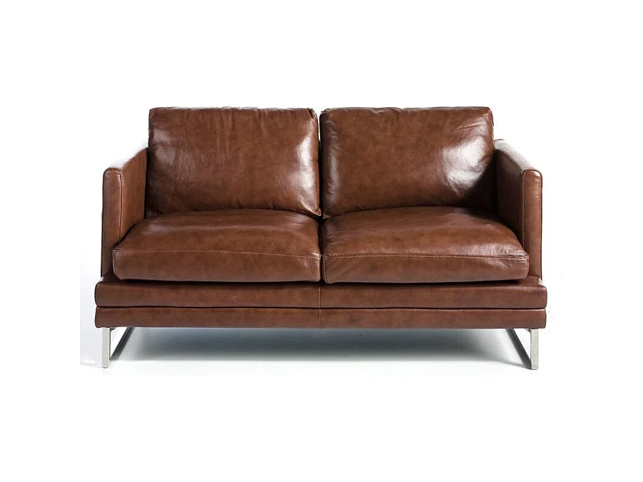 Kora high-end 2-zits leren bank-Kleur Leren Piel mostaza