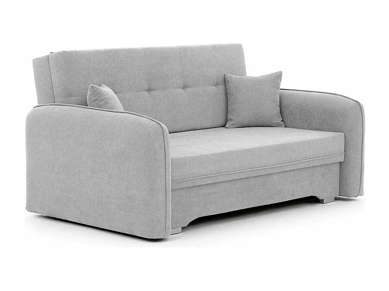 Kleine originele slaapbank in lichtgrijze stof Lany 155 cm