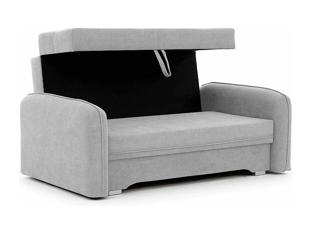 Petit canapé convertible original tissu gris clair Lany 155cm