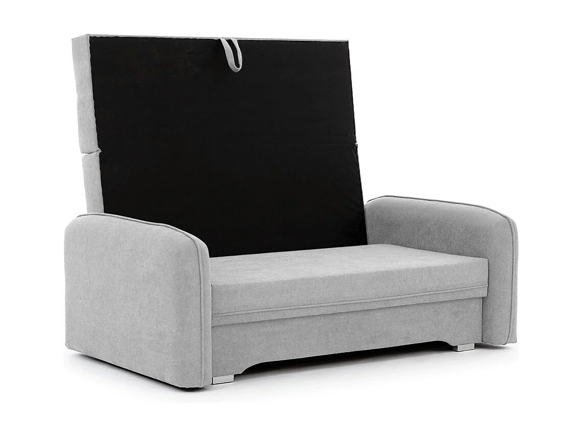 Petit canapé convertible original tissu gris clair Lany 155cm