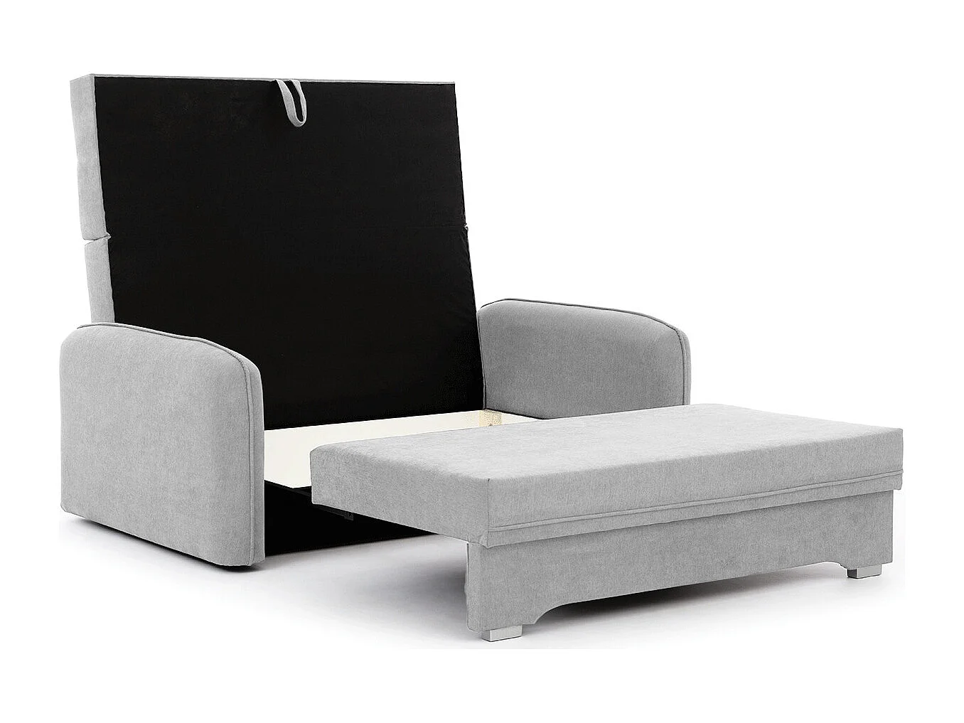 Petit canapé convertible original tissu gris clair Lany 155cm