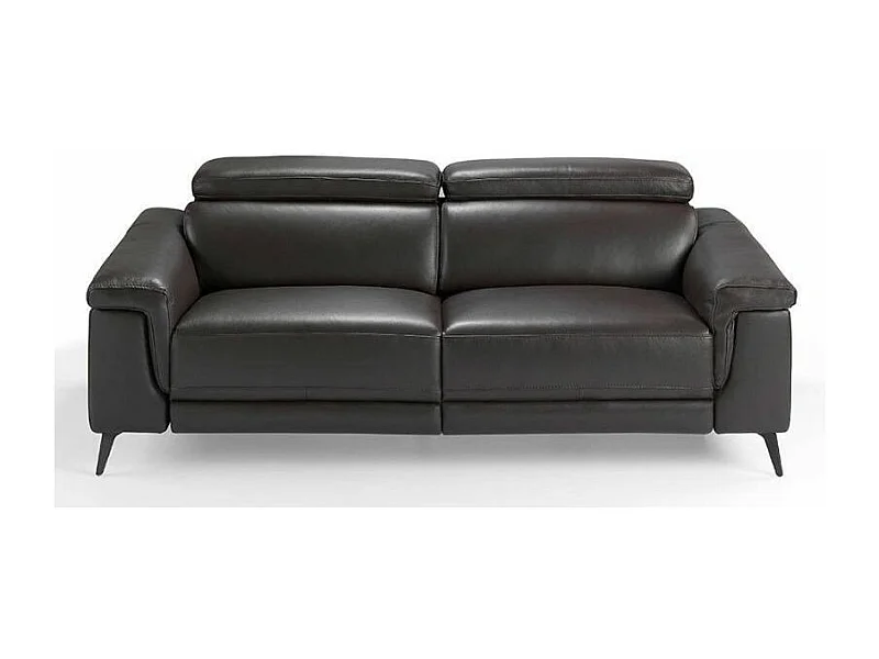 Canapé 3 places relax cuir marron foncé Alavy